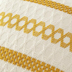 MIULEE Set of 2 Mustard Yellow Boho Decorative Pillow Covers 20x20 Inch Farmhouse Rustic Couch Throw Pillows Modern Spring Cotton Cushion Covers Retro Cute Macrame Woven Home Decor for Bed Sofa Chair
