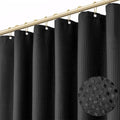 Boho Shower Curtain Set, Waterproof Fabric Shower Curtains, Luxury Hotel Style, Waffle Texture, Heavy Duty, Extra Long Bath Curtain, No Hook, Bathroom Decor, 72x36 Inch, Black