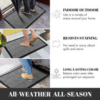 Yimobra Extra Large Door Mat 60x32, All-Weather Waterproof Non-Slip Welcome Matt Outdoor, Heavy Duty Non Slip Doormat for Entryway for Patio and Garage Indoor, Easy Clean, Grey