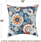 JMGBird Outdoor Throw Pillows Waterproof Set of 2 Patio Pillows 18×18 Inch Decorative Pillow for Bed, Couch, Sofa and Patio Furniture