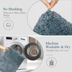 Walensee Slate Bath Mat (24 x 40), High Pile, Microfiber, Rubber Back - Extra Soft, Absorbent, Non-Slip, Machine Washable Bathroom Rug