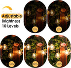 Mlambert 144FT(3x48FT) Solar String Lights with Remote, Outdoor Waterproof Patio Light with 54 LED Shatterproof G40 Bulbs(3 Spare) for Yard-Black Wire