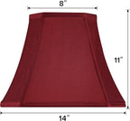 GO&SO Burgundy Lamp Shade Square Cut Corner for Table Lamp and Floor Lamp, 8x14x11 Inch Medium Natural Faux Silk, Easy Assembly Required (Single) Red Modern & Victorian Lampshade Replacement