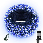 Extra Long 132ft Christmas Decorative Mini Lights, 400 LED Green Wire Fairy Starry String Lights Plug in, Timer & Memory & 8 Modes, for Indoor Outdoor Xmas Tree Wedding Party Decoration,Blue