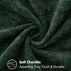 MIULEE Pack of 2 Christmas Pillow Covers 12x20 Inch Dark Green Farmhouse Decorative Throw Pillow Covers with Stitched Edge Soft Chenille Solid Dyed Couch Pillow Covers for Sofa Bed Living Room