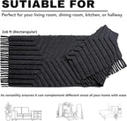 Boho Runner Rug 2x6' Washable Kitchen Rugs with Tassels Indoor Farmhouse Rugs for Bedroom Aesthetic Tufted Rug for Laundry Room Doorway Living Room_Dark Grey