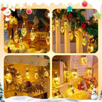 Vintage-Christmas-Lights-Indoor-String-Lights, 7.5Ft C9 Christmas Snow Globe String Lights with Tree & Snow & Cute Ornaments, 8 Modes Battery Operated Lights for Tree Garland Fireplace Xmas Decor