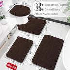 OLANLY Toilet Rugs U-Shaped 24x20, Extra Soft Absorbent Chenille Contour Bathroom Rugs for Toilet, Dry Quickly, Machine Washable, Non-Slip Bath Mat, Brown