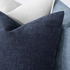 MIULEE Pack of 2 Decorative Throw Pillow Covers Soft Chenille Throw Pillows Solid Textured Cushion Covers for Couch Sofa Bedroom Living Room 18x18 Inch, Dark Blue
