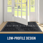 OLANLY Welcome Door Mat Indoor Outdoor Entrance, Heavy Duty Sturdy Front Door Mat, Waterproof All-Weather Doormat, Stain Resistant, Low Profile, Easy Clean Patio Entryway Mat, 36 x 24, Black
