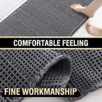 H.VERSAILTEX Upgraded Waffle Bath Mat Super Absorbent Non Slip Bath Rugs for Beside Tub, 20" x 32", Grey
