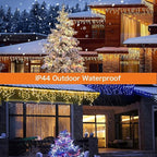 32.8ft 400 LED Icicle String Lights, 8 Modes Waterproof Icicle Christmas Lights Outdoor with Memory Function, Curtain Fairy Lights Hanging Decor for Home, Party, Christmas & Halloween (Warm White)