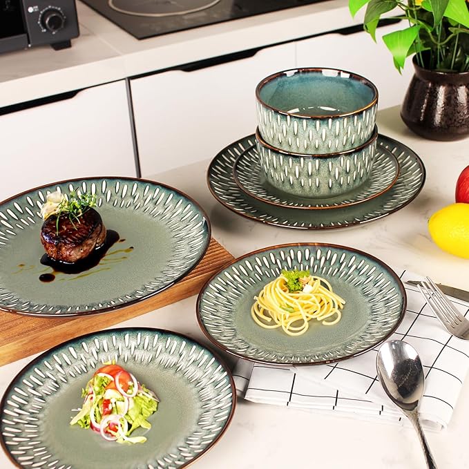 7.9-Inch Porcelain Plates Set, for Appetizer, Dinner Plates, Salad, Dessert, Snacks, Serving Plate Set of 6, Microwave and Dishwasher Safe, apply Home, Restaurant