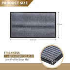 Yimobra Front Door Mat Outdoor Indoor Entrance, 100% Waterproof All-Season All Weather Doormat, Welcome Matt Outside Entry, Non Slip, Low Profile, Heavy Duty Patio Porch Floor Mat,29.5x17, Gray White