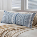 ANRODUO Pack of 1 Boho Throw Pillow Covers 14x36 Inch Farmhouse Decorative Lumbar Couch Pillow Cases Jacquard Cushion Cover Long Accent Pillows of Bed Sofa Bedroom Living Room Home Decor, Navy Blue