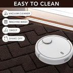 hicorfe Front Door Mat Outside Entrance,24"x35" Absorbent Muddy Dirt Resist Welcome Door Mats Outdoor Indoor,Stain and Fade Resistant,Non Slip Backing Entry Mat Doormat for Entryway (Coffee)