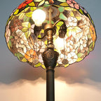 Tiffany Floor Lamp 16 Inch Victoria Purple Grape Flower Handmade Standing Glass Lamp Antique Standing Reading Lamp Suitable For Bedrooms Living Rooms Dining Rooms Tiffany Style Retro Home Decoration