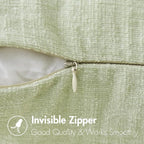 MIULEE Pack of 2 Spring Light Green Couch Throw Pillow Covers 18x18 Inch Soft Chenille Pillow Covers for Sofa Living Room Solid Dyed Pillow Cases