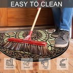 CHICHIC Entrance Door Mat Large 24 x 36 Inch Entry Way Doormat Front Door Rugs Outdoors Heavy Duty Welcome Mat Non Slip Rubber Back Low Profile for Garage, Patio, High Traffic Area, Semicircle