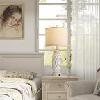 28" Table Lamps for Living Room Set of 2, Farmhouse Lamps for Bedroom with USB A+C Charging Ports, Touch Lamps for Nightstand, 2 Bulbs Included