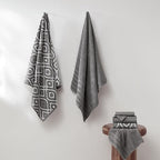 Modern Threads Oxford 6-Piece 100% Cotton Towel Set – Yarn Dyed Jacquard & Solid – Includes 2 Bath Towels, 2 Hand Towels, 2 Washcloths – Absorbent, Quick Dry, Soft & Durable – Gray