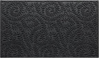 WaterHog Indoor/Outdoor Use Door Mat, 3' x 5', Made in USA, Welcome Mat for Front Door, Durable, Water-Trapping Floor Rug, Decorative, Skid-Resistant Entryway Rug, Boxwood Collection, Charcoal
