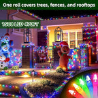 1500 LED Chrstmas Lights, 470ft Outdoor Christmas String Lights with 12 Modes, Multicolor LED String Lights with Timer Dimmable Waterproof for Tree Fence Garden Xmas Wedding Party Holiday Decorations