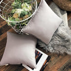 Jeanerlor SureGuard Pillowcase Cousion Cover Decor Cotton Linen with Unique Design to Embellish Study Room/House/Office Set of 2, 20"x20"(50 x 50cm), Silver Grey