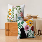 Adabana Neutral Decorative Floral Pillow Covers 18x18 Inch Boho Embroidered Throw Pillow Cover Farmhouse Couch Cushion Cases for Bed Sofa Bedrrom Living Room Decor,Spring Floral