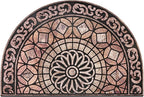 Door Mat Welcome Mat, Heavy Duty Outside Door Mat 23.6 x 35.4 Inch Round Front Door Rug Doormat for Entrance Home Non-Slip Rubber Rug for Front Door, Entryway, Patio (Brown)
