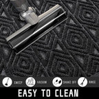 Yimobra Door Mat, Outdoor Indoor Entrance Welcome Mat, Heavy Entry Front Door Mat, Stain & Fade Resistant, Low Profile, Sturdy Rubber, Easy Clean Patio Floor Mat, Waterproof, 47 x 32, Black