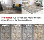 Keen Home Design 8x10 Rug - Machine Washable Area Rug with Non-Slip Backing, Ideal for Living Room, Dining Room, Bedroom - Vintage, Easy Clean, Durable, Low Pile Rug - (8' x 10')