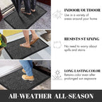 Yimobra Outdoor Mats for Front Door, Stops Mud & Dirt at Entrance, Fits Garage & Patio, All-Weather Waterproof Non Slip Outdoor Indoor Welcome Mat, 29.5x17 Mix Grey