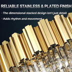 Foyer Chandeliers for High Ceilings Gold Chandelier Light Fixture Crystal Chandeliers for Dining Room Extra Long Modern Chandelier for Living Room Bedroom Entrance Stairway Empire