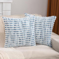 LUOYEHK Boho Throw Pillow Covers 20x20 Inch Set of 2 Chenille Tufted Pillowcase Farmhouse Neutral Cushion Covers for Couch Sofa Bed Living Room, Blue White