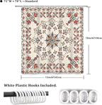 Boho Shower Curtain Floral Pattern Fabric Curtain for Bathroom Plant Theme Religion Floral Shower Curtain Sets Waterproof Decor 72x78Inch