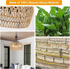 HMVPL Farmhouse Chandelier for Dining Room, 3-Light Boho Rattan Chandelier Light Fixture Ceiling Hanging with Woven Lampshade, Small Wicker Coastal Pendant Light for Kitchen Bedroom Island Hallway