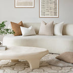 Foindtower Set of 2, Decorative Textured Boucle Throw Pillow Covers Accent Solid Pillow Cases Neutral Cozy Couch Cushion Case for Chair Sofa Bedroom Living Room Home Decor 24 x 24 Inch Ivory Beige