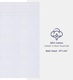 American Soft Linen Luxury 4 Piece Bath Towel Set, 600 GSM 100% Cotton Turkish Bath Towels for Bathroom, 27x54 in Extra Large Bathroom Shower Towels, White
