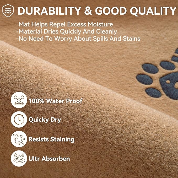 Dirt Trapping Outdoor Welcome Mats, 31x47 Durable Non-Slip Door Mat Outside Entrance, Low Profile Easy Clean Doormat for Patio Porch Front Indoor Entryway, Brown