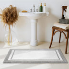 GRANNY SAYS Microfiber Bathroom Rugs Non Slip Washable, Water Absorbent Bathroom Mats for Tub Non Slip, Soft Bath Mats for Bath Floor & Shower, Long Bath Rug, 24" x 48", Grey Rug