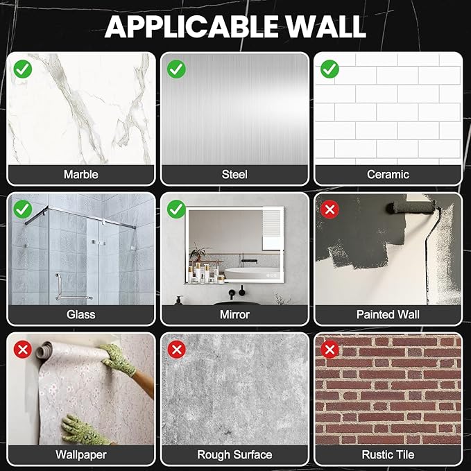 3-in-1 Quadrate Dispensers for The Shower,Shower soap Dispenser,Conditioner Dispenser, Shampoo Dispenser,No Drilled Wall Mounted Distributor,Hotel,Bathroom,Home (Triple, Grey)