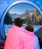 Outdoor Puffy Camping Blanket, Lightweight Down Alternative Puffy Waterproof Stadium Blanket with Portable Bag, Lightweight Camping Blanket for 2 People, Cold Weather, Sports, Travel, Car, 79*54 inch
