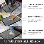Yimobra Outdoor Mats for Front Door, Stops Mud & Dirt at Entrance, Fits Garage & Patio, All-Weather Waterproof Non Slip Outdoor Indoor Welcome Mat, 29.5x17 Grey