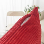 Home Brilliant Red Pillow Covers 18x18 Decorative Corduroy Plush Throw Pillows for Couch Holiday Wedding Christmas, Set of 2, Red