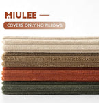 MIULEE Pack of 4 Rust-Olive Green Corduroy Decorative Throw Pillow Covers 16x16 Inch Soft Boho Striped Pillow Covers Modern Farmhouse Home Decor for Winter Sofa Living Room Couch Bed