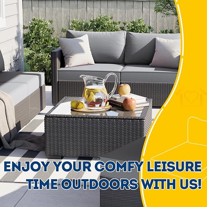 AAAAAcessories Outdoor Deep Seat Cushions, Waterproof, Fade-Resistant Patio Furniture Replacement Cushions, 23.5" x 25.5" x 5" + 23.5" x 13.5", Gray