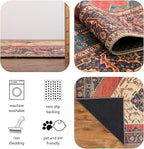 Keen Home Design 2x7 Rug - Machine Washable Runner Rug with Non-Slip Backing, Ideal for Hallway, Entryway, Kitchen, Laundry Room - Vintage, Easy Clean, Durable, Low Pile Rug - (2'6" x 7')