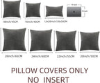 Fancy Homi 2 Packs Dark Gray Samll Decorative Throw Pillow Covers 12x12 Inch with for Couch Bed Sofa, Rustic Farmhouse Boho Home Decor, Soft Corss Patchwork Corduroy Square Cushion Case 30x30 cm