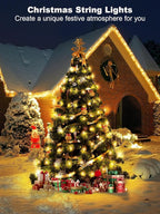 300 LED String Lights Outdoor, 100FT Warm White Christmas Lights for Outside with Remote, Timer Memory Function, 8 Modes Waterproof Fairy Lights Plug in, for Xmas Tree Bedroom Patio Party